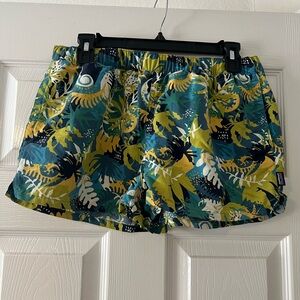 Patagonia Blue and Green Athletic Shorts Quick-Dry